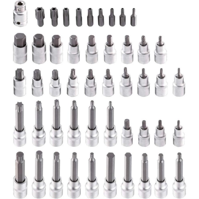 Topex 08-713 inserti torx spline ne esagonali 1/2 49 pezzi accia