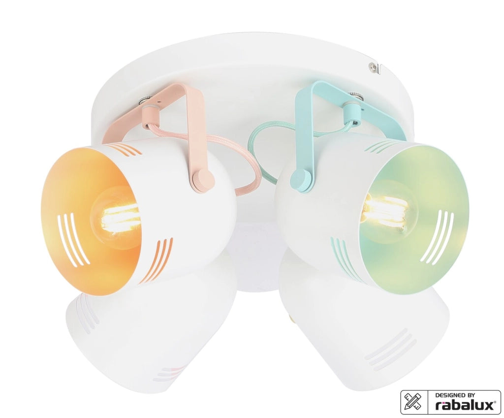 Faretto soffitto bambini bianco multicolor 4xE14 Rabalux Minuet