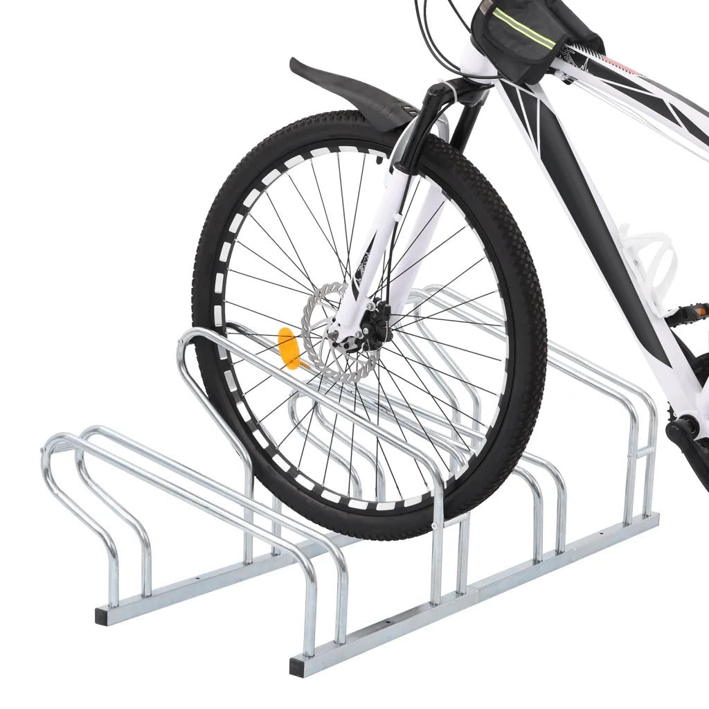 Supporto per 4 Bici da Pavimento Autoportante Acciaio Zincato CFW6296452