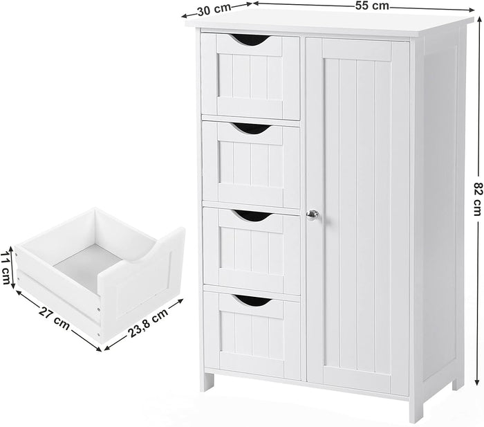 Mobiletto da bagno VALORA con cassettiera bianca LHC41W