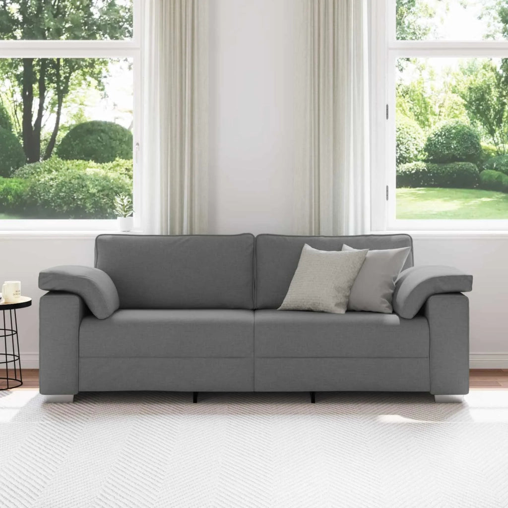 Divano 3-Persone Grigio scuro 220 cm Tessuto 4105238