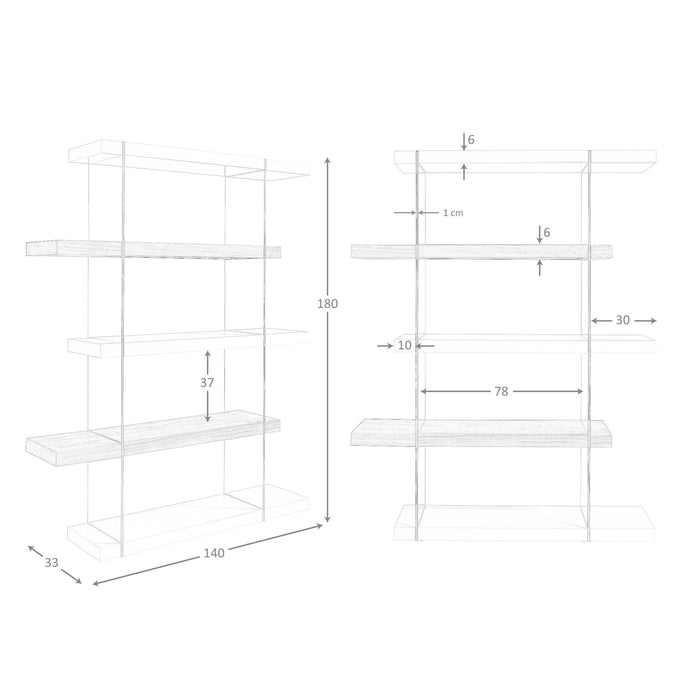 Mensola in legno di noce e vetro