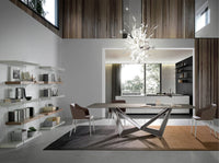 Mensola in legno di noce e vetro