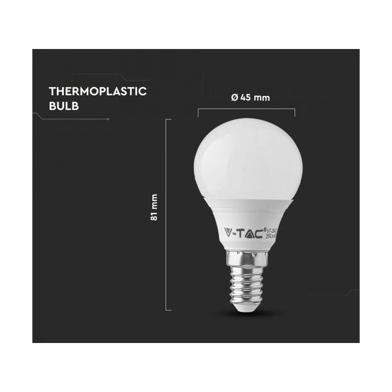 Lampada A Led E14 P45 7W 600LM Forma Sfera Bulbo Pallina SKU-863, Disponibili 3000K 4000K 6400K (Bianco Freddo 6500K)
