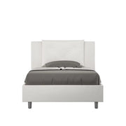 Letto una piazza e mezza senza rete imbottito 120x200 similpelle bianco Appia