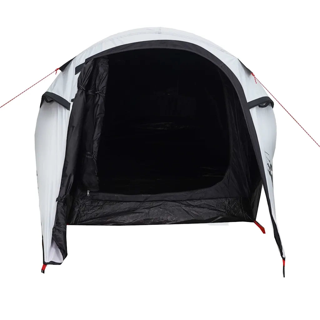 Tenda Campeggio a Tunnel 3 Persone Bianca Tessuto Impermeabile 94603