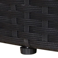 Set 4 Pzi Divano Circolare da Giardino, Mobili Componibili Rattan Nero, Tettuccio e Cuscini Beige 180x175x147cm