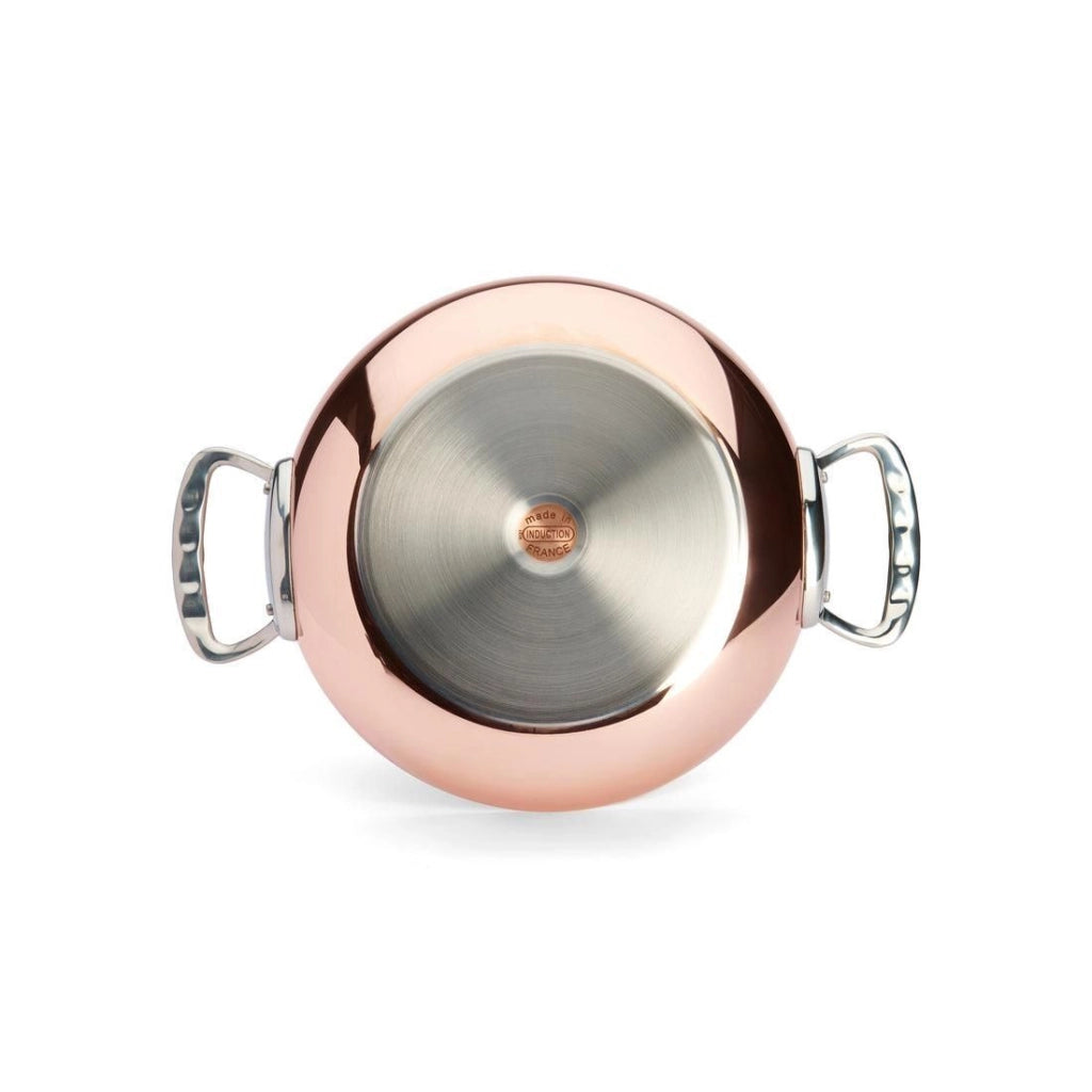 De Buyer 6232.28 Prima Matera Sautoir in Rame e Acciaio Inox 5 L con Coperchio Diametro 28 cm colore Rame