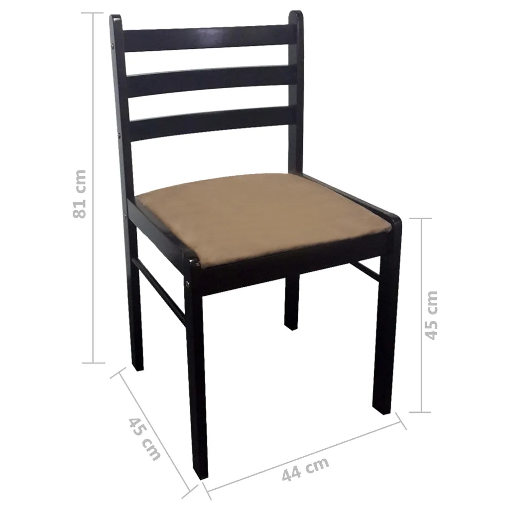 Sedie da Pranzo 4 pz Marroni in Massello di Hevea e Velluto cod mxl 15127