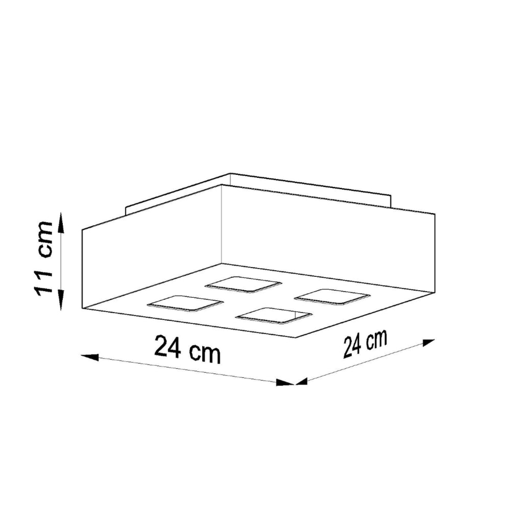 Lampada da soffitto monocromatica blu zaffiro 4x10W LED GU10 acciaio quadrato minimalista