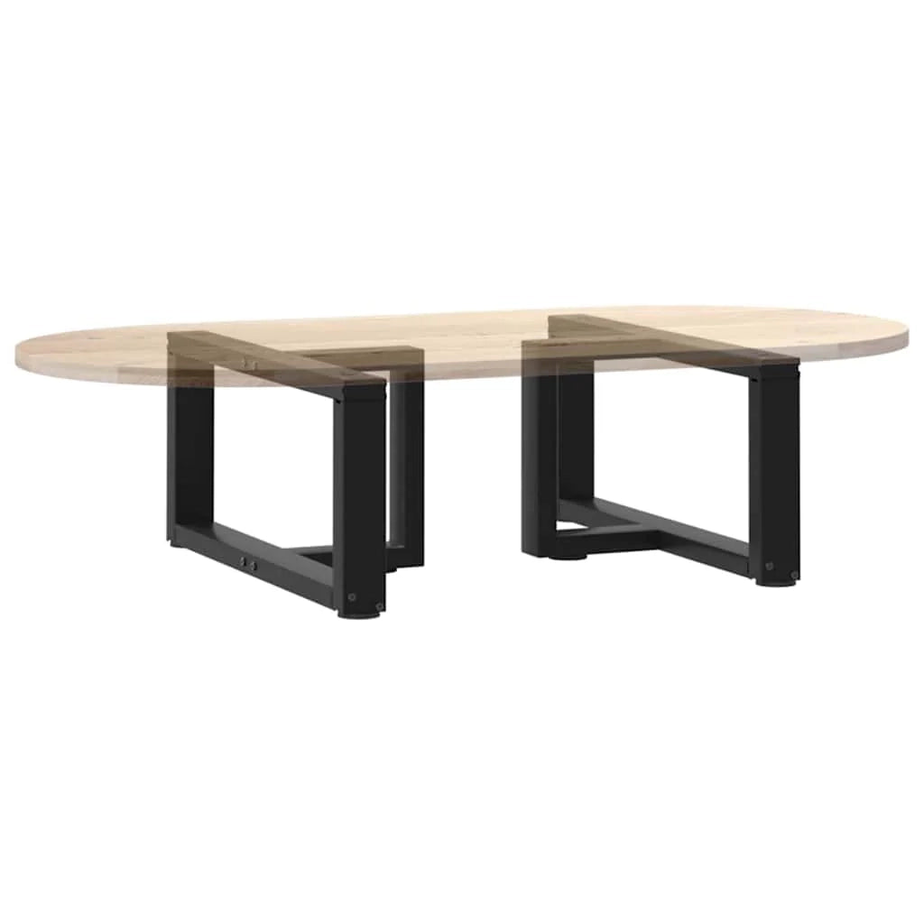 Set di 2 gambe per tavolino a forma di T 60 x 25 x 31 cm con piedini regolabili design moderno acciaio nero 02_0057282