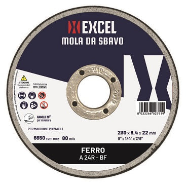 MOLA ABRASIVA EXCEL SGROSSO FERRO 115X6,0X22,23 confezione da PEZZI 5