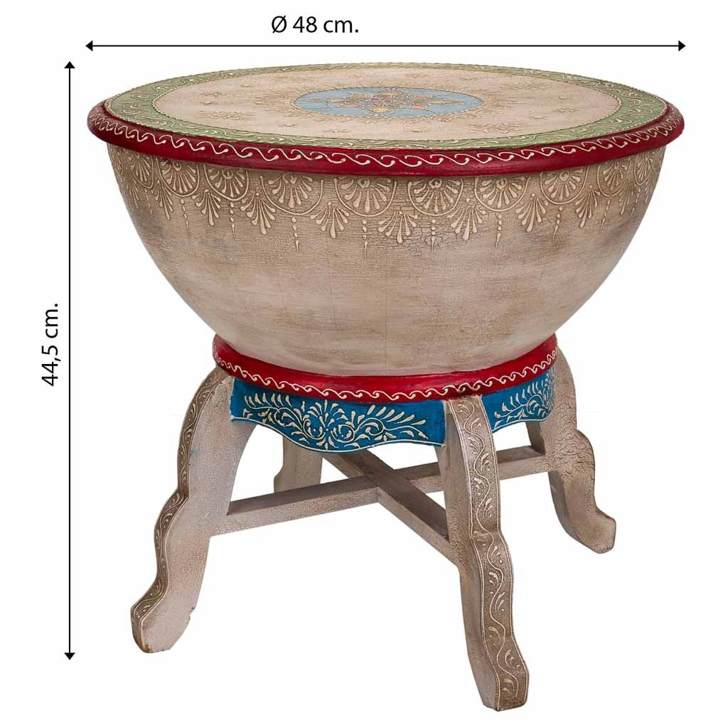Tamburo in legno multicolore 48x48x44,5h cm