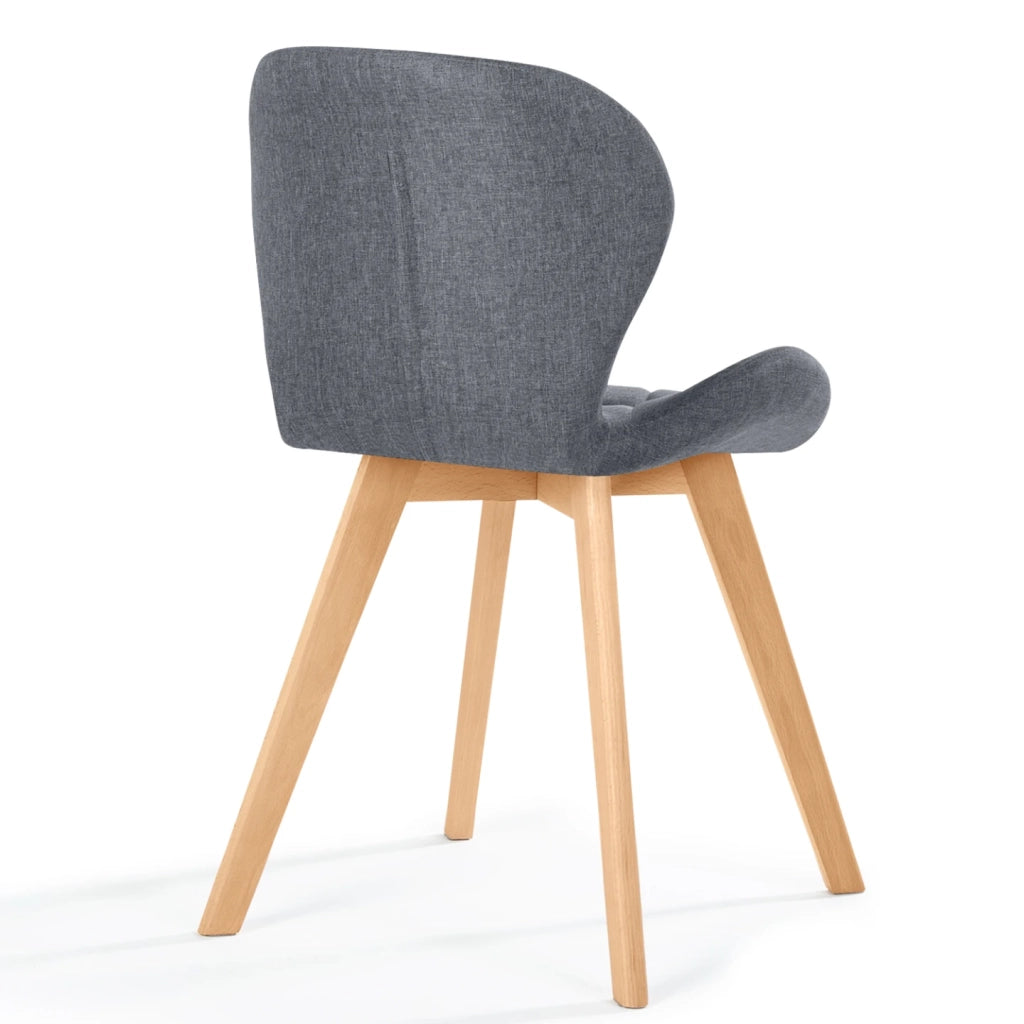 IDMarket - Set di 4 sedie da pranzo in tessuto grigio scuro ROBINE