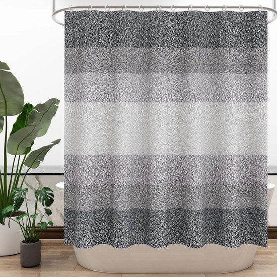 Douchegordino di poliestere, impermeabile, idrorepellente, douchegordino per doccia e bagno, lavabile in lavatrice, asciuga rapidamente, 180 x 180 cm, grigio