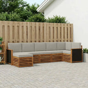 Set divano sezionale con cuscino 6 pcs Naturale e Grigio Chiaro 3384612