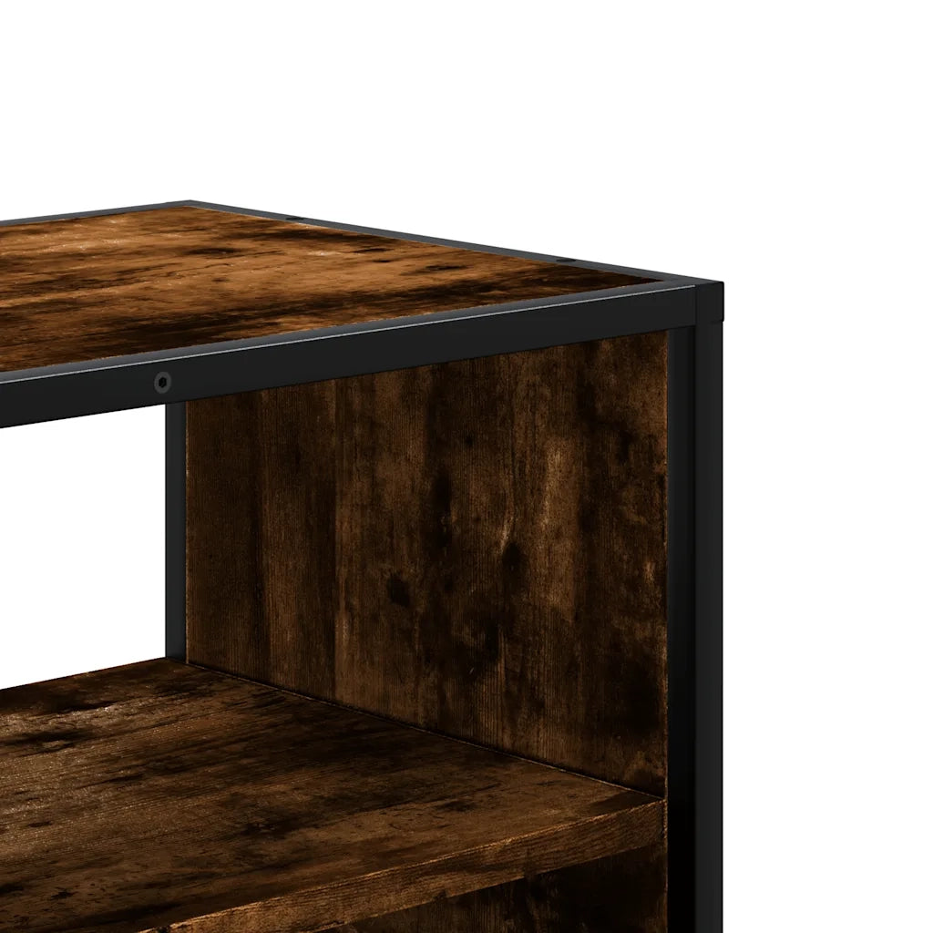 vidaXL Mobile TV Rovere Fumo 80x31x39,5 cm Legno Multistrato e Metallo