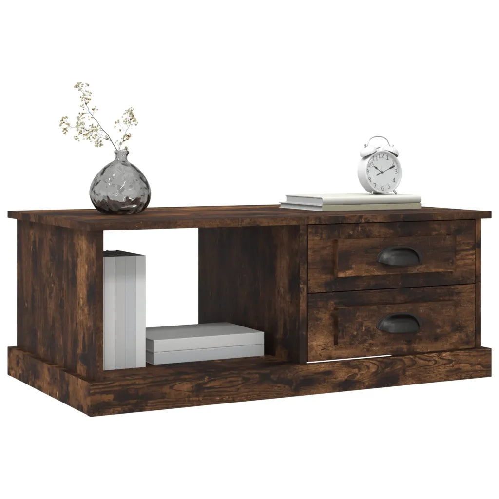 Tavolino da Salotto Rovere Fumo 90x50x35 cm Legno Multistrato 816245