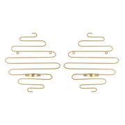 Set 2 portacandele da muro Alid in ferro dorato CM 33x10x34 (vetro non incluso)