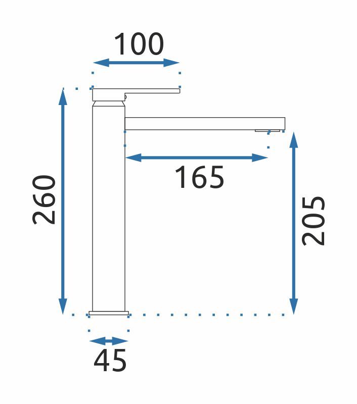Rubinetto Da Lavabo Rea Verso Black Matt High