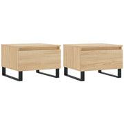 2 pz Tavolini salotto | Tavolino da caff¨¨ | Tavolino da Soggiorno Rovere Sonoma 50x46x35cm Legno Multistrato