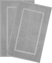 Set di tappeti da bagno in cotone 100% (2 pezzi), asciugamano da bagno assorbente lavabile 51x86 cm, grandi tappeti da bagno, grigio chiaro