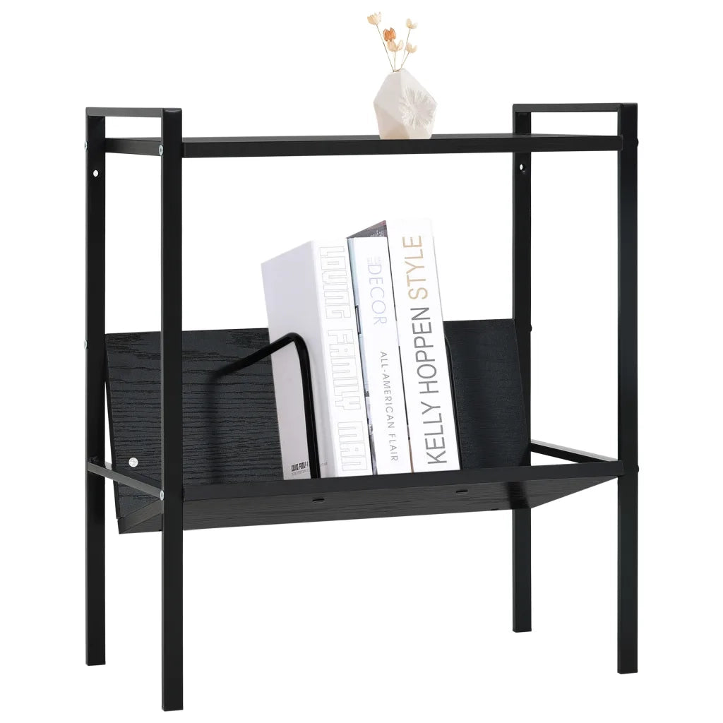 Libreria a 2 Ripiani Nera 52x28x59 cm in Truciolato cod mxl 7004