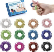 Set di anelli di acupressione da 12 anelli di massaggi per dita per la rilassamento e la rilevazione del stress e per la circolazione sanguigna 27 mm