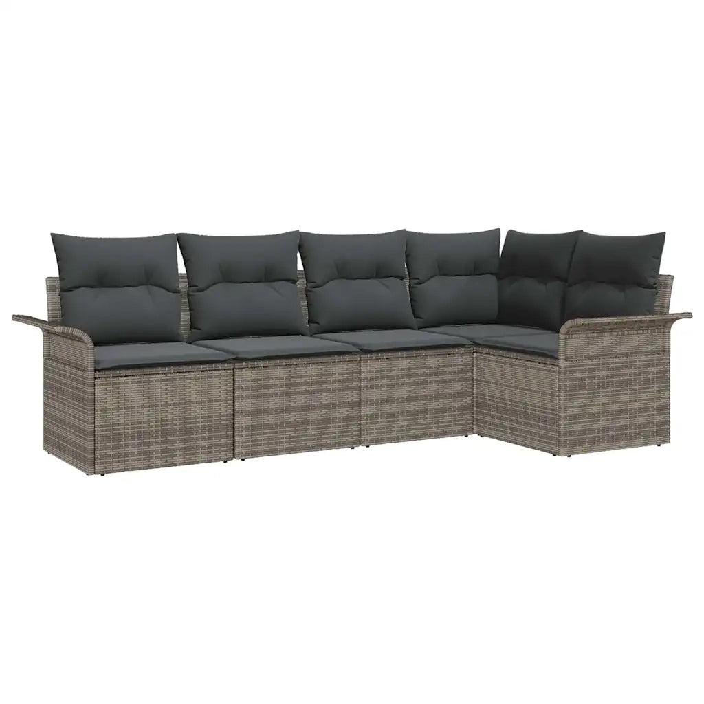 Set Divano da Giardino 5 pcs Grigio polyrattan 3354028