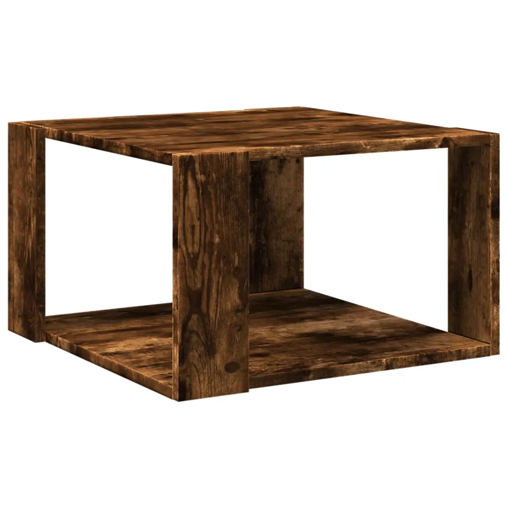 Tavolino Salotto-Tavolino da soggiorno-Tavolo Rovere Fumo 51,5x51,5x30cm Legno Multistrato
