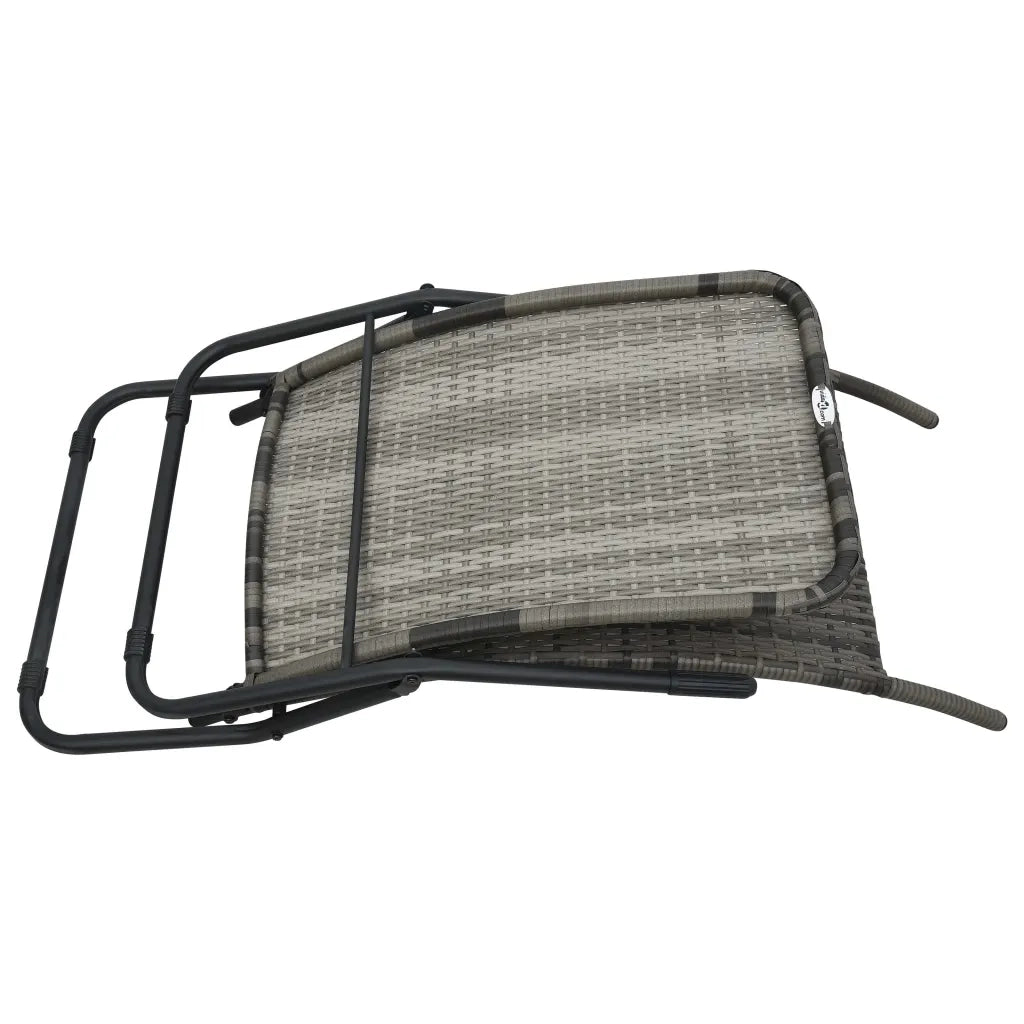 Lettino Prendisole Pieghevole in Polyrattan Grigio 48128