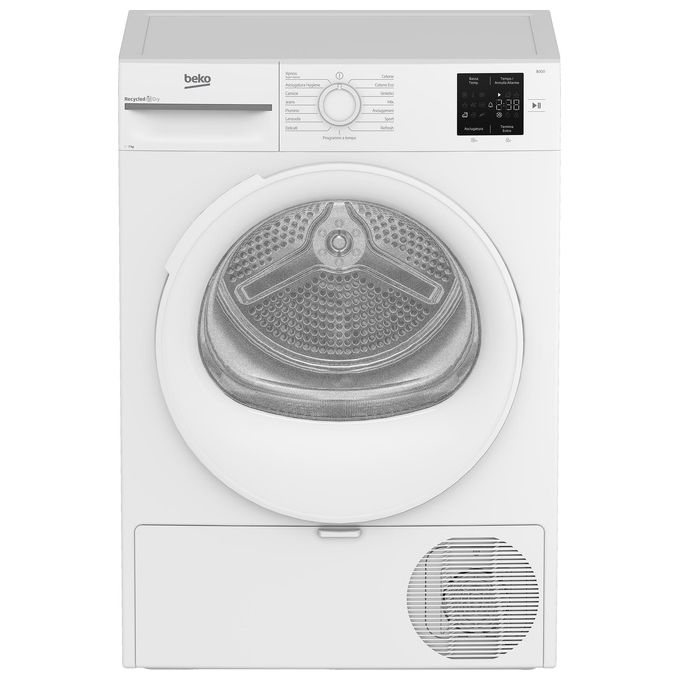 Beko BMT73EW Asciugatrice 7kg, Classe D, Linea Estetica NX, motore asincrono, Display digitale, colore Bianco, oblò Bianco