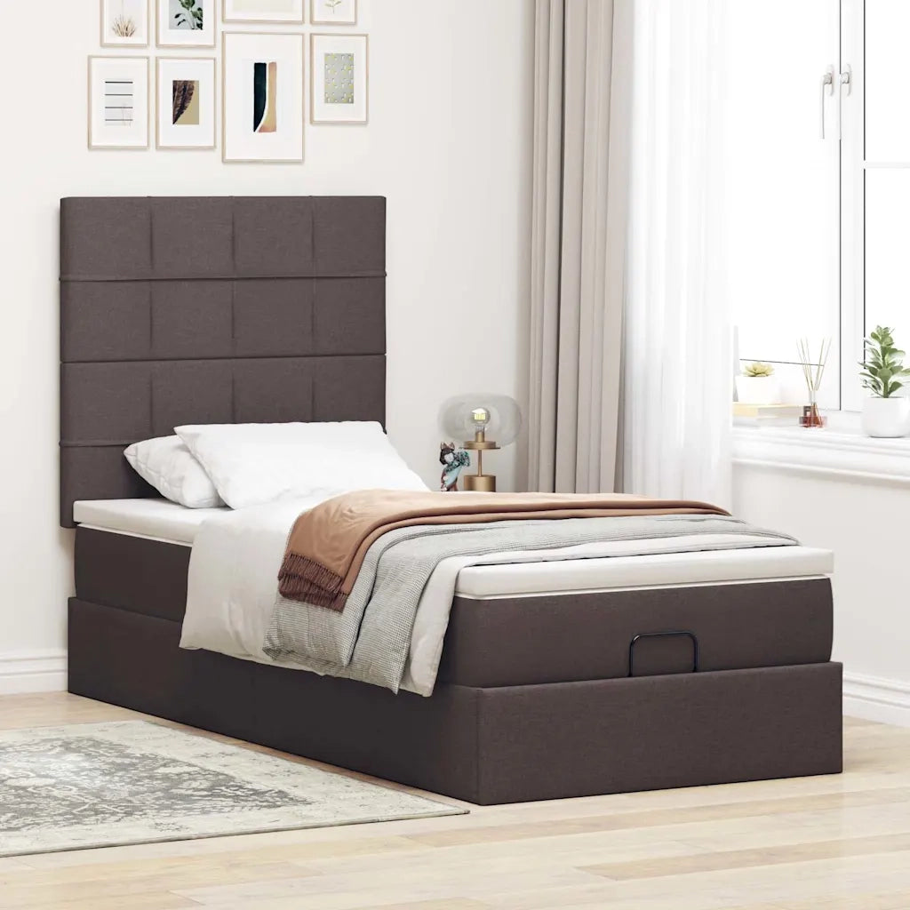 Struttura Letto Pouf con Materasso 80x200 cm in Tessuto 3313964