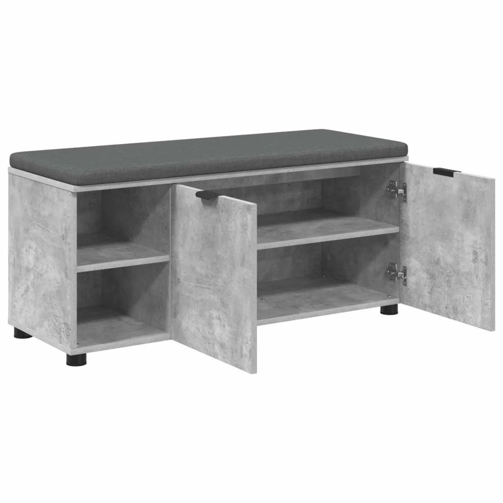 Panca per ingresso con cuscino Grigio Cemento 100 x 38 x 46 cm