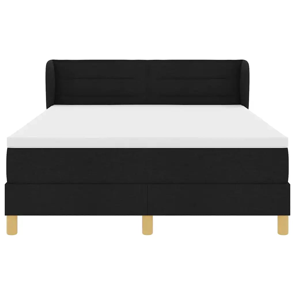 Letto a molle con materasso Nero 140 x 190 cm Tessuto