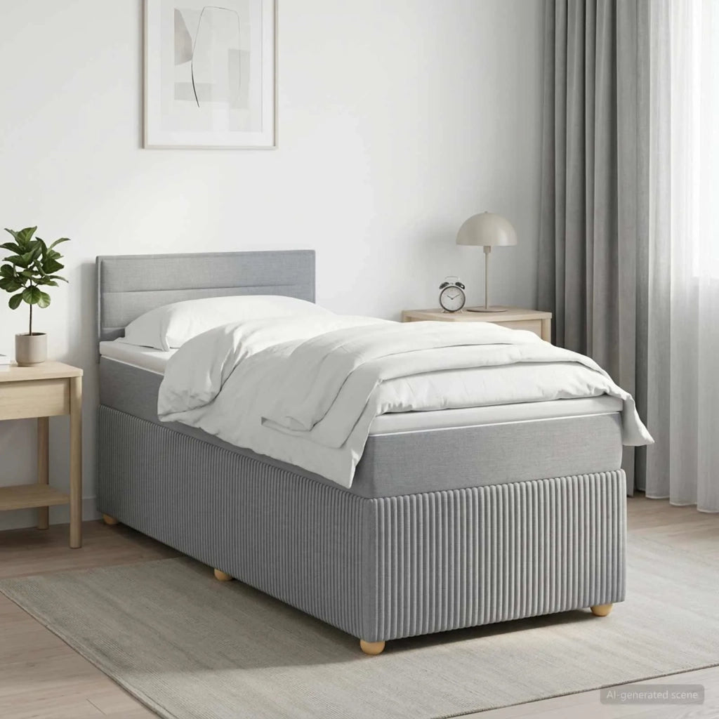 Letto box spring con materasso Grigio Chiaro 80 x 200 cm 3451328