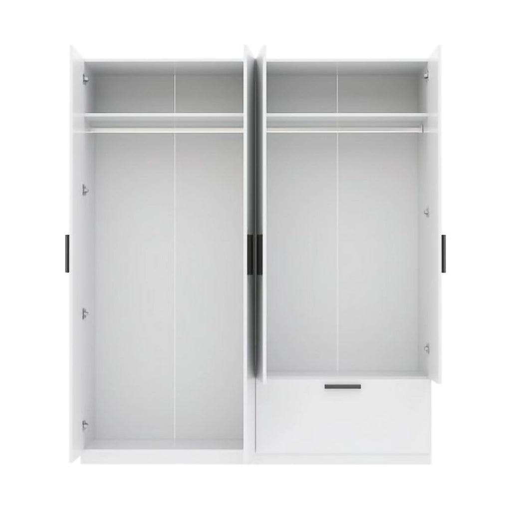 Armadio Camera da Letto Lidase, Guardaroba Grande 2 Ripiani, 180x210h cm Bianco