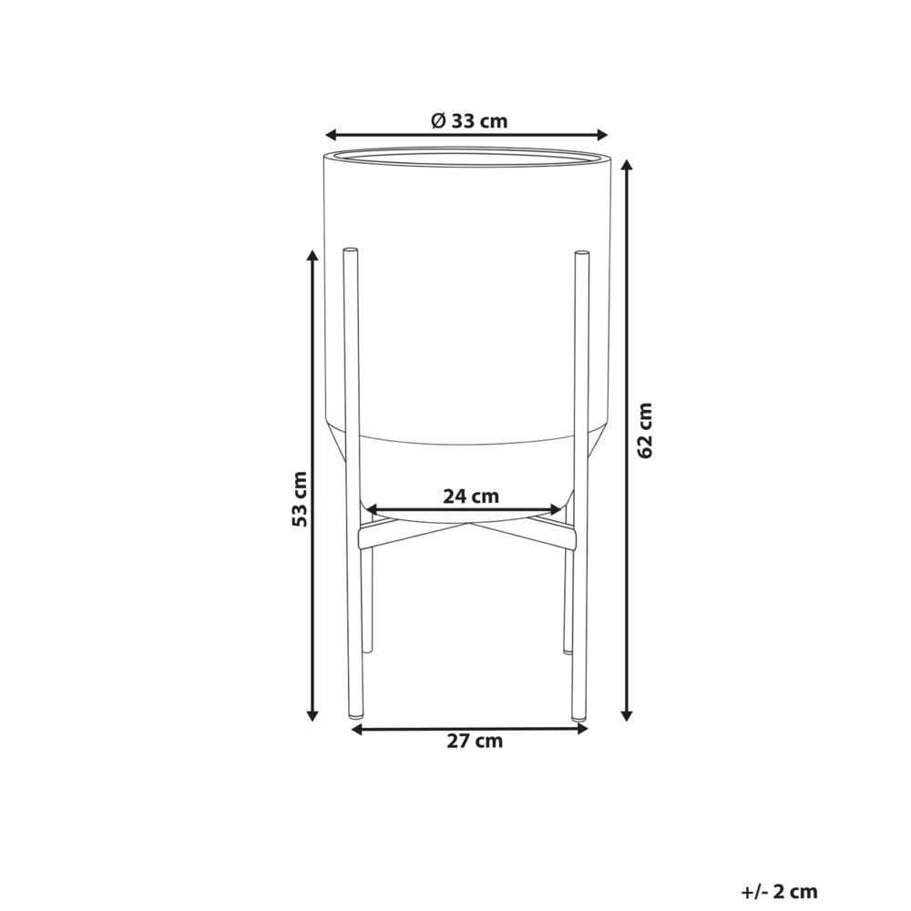 Fioriera in ferro bianco 33 x 33 x 62 cm Vaso da interno in metallo moderno in stile industriale