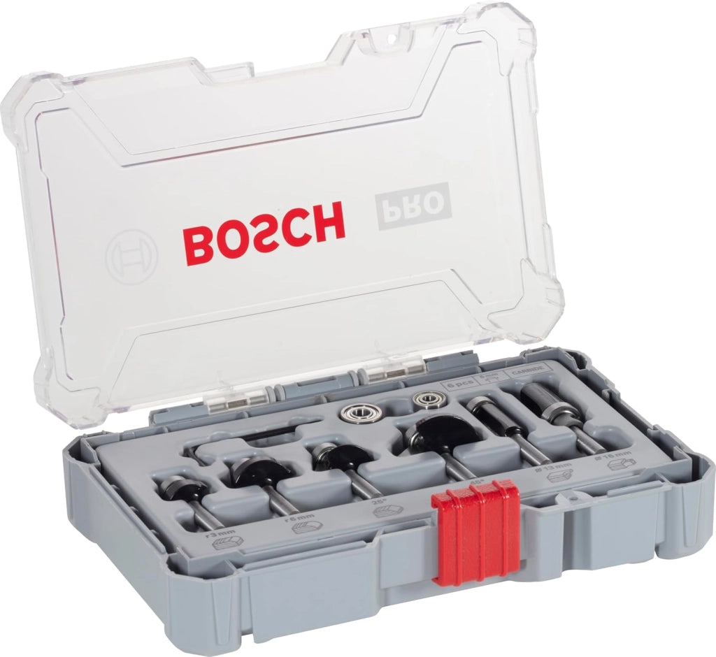 Bosch 30x Set misto frese PRO, 30 pz (per Legno tenero, Legno duro, Ø 4-35 mm, Professional Accessorio Fresatrice portatile, Rifilatore)