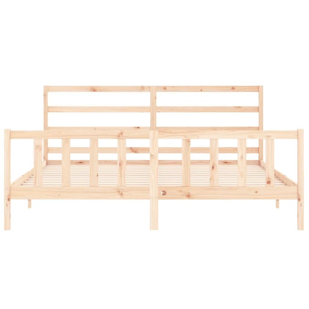 Giroletto senza Materasso-Struttura Letto 200x200 cm in Legno Massello di Pino 916440
