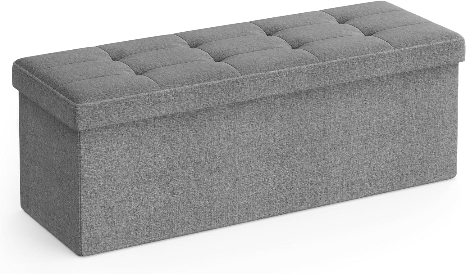 Pouf contenitore Valora PUFA in MDF grigio chiaro per camera da letto