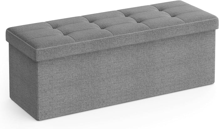 Pouf contenitore Valora PUFA in MDF grigio chiaro per camera da letto