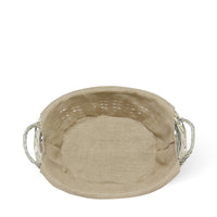 Cesta cestino portapane in vimini avorio con manici intrecciati 34 x 25 x h 14cm