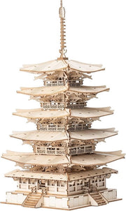 Puzzle a 3D in Legno a 5 Livelli per Adulti - Kit di Modellismo Pagoda per Costruzione Creativa