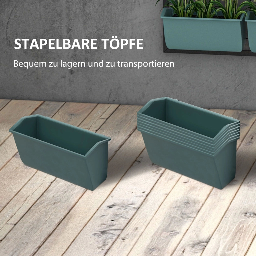 Scala per piante con 8 vasi ¨C zephmum ¨C grigio e nero 52.5x14x90 cm
