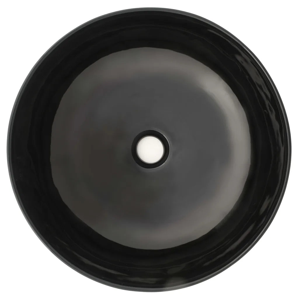 Lavandino Tondo in Ceramica Nero 41,5x13,5 cm cod mxl 41331