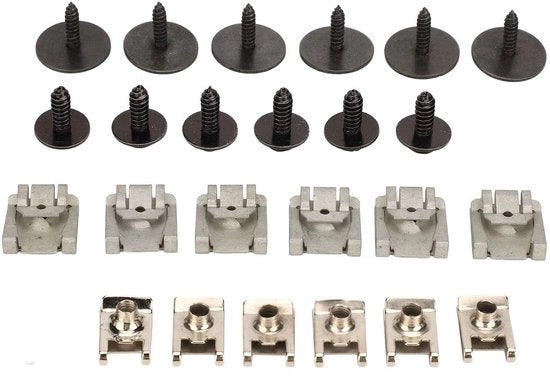 Componenti di fissaggio 25 pezzi - Clip per sottoscocca - Viti - Sostituzione C-Klasse W203/W204 - Resistenti allo shock - Materiale metallico - Clip per sottoscocca
