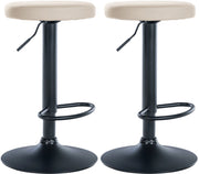 Set di 2 sgabelli da bar Ponte in similpelle crema,Metallo nero opaco