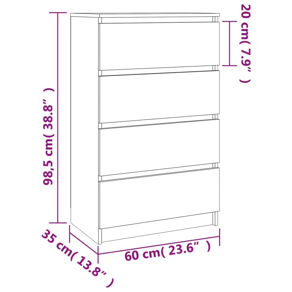 Buffet credenza cassettiera armadio mobile contenitore organizer cucina soggiorno rovere Sonoma 60 x 35 x 98,5 cm legno ingegnerizzato marrone 02_0031617