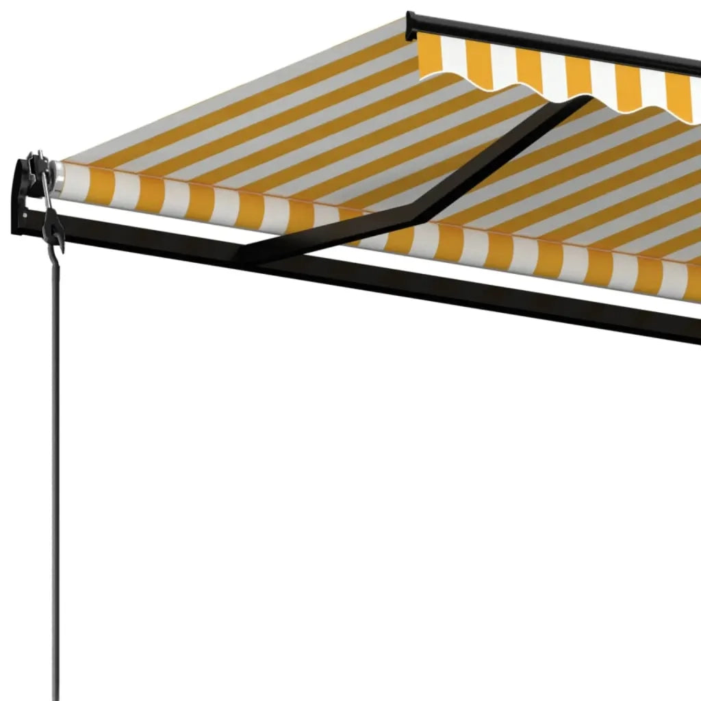 Tenda da Sole Retrattile Automatica 400x350 cm Gialla e Bianca cod mxl 60732
